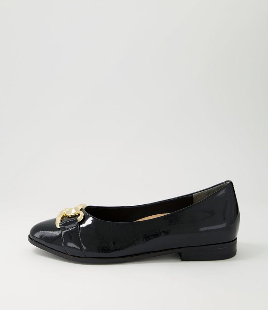 ZIERA Ossa Xf Black Patent Leather Ballet Flats | Flats