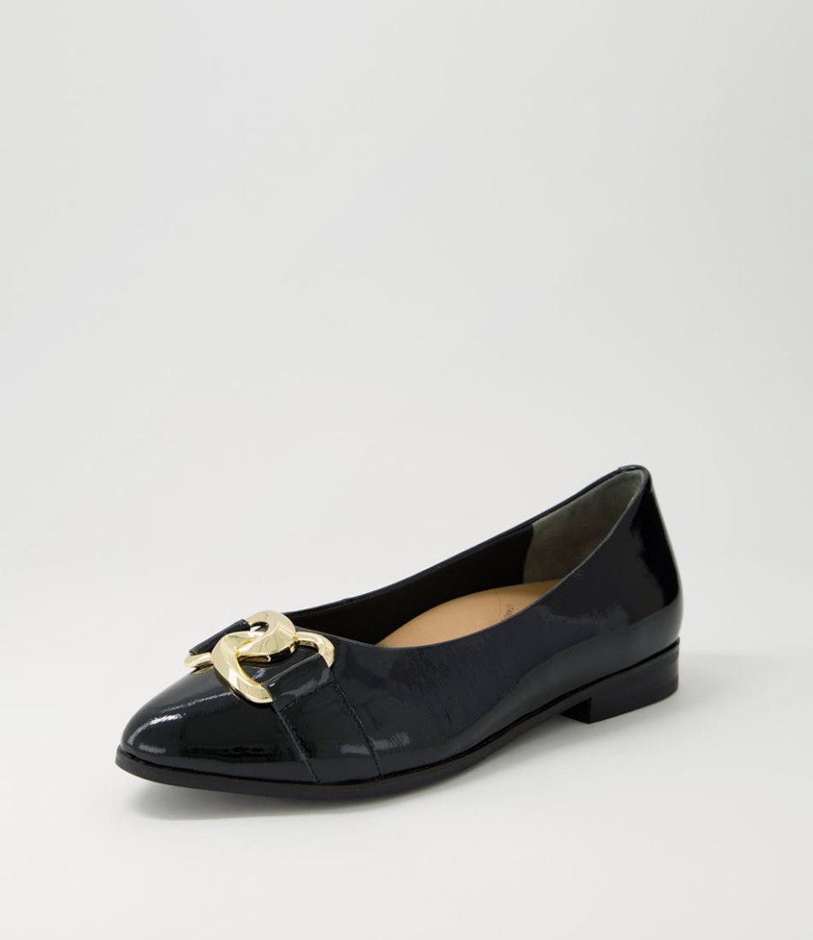 ZIERA Ossa Xf Black Patent Leather Ballet Flats | Flats