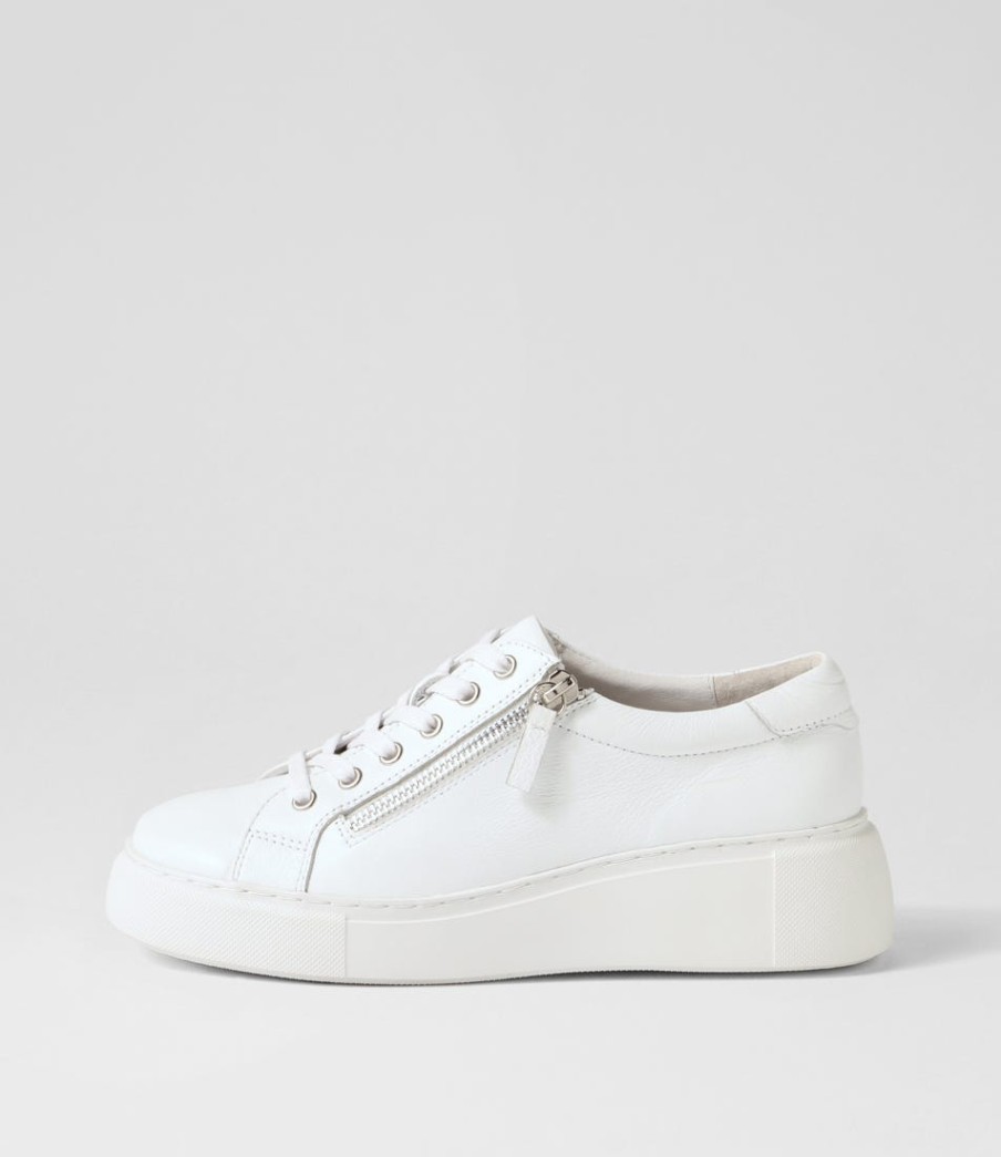 DJANGO & JULIETTE Yanji White Leather Sneakers | Sneakers