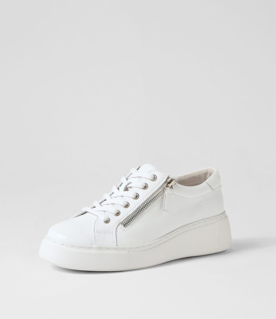 DJANGO & JULIETTE Yanji White Leather Sneakers | Sneakers