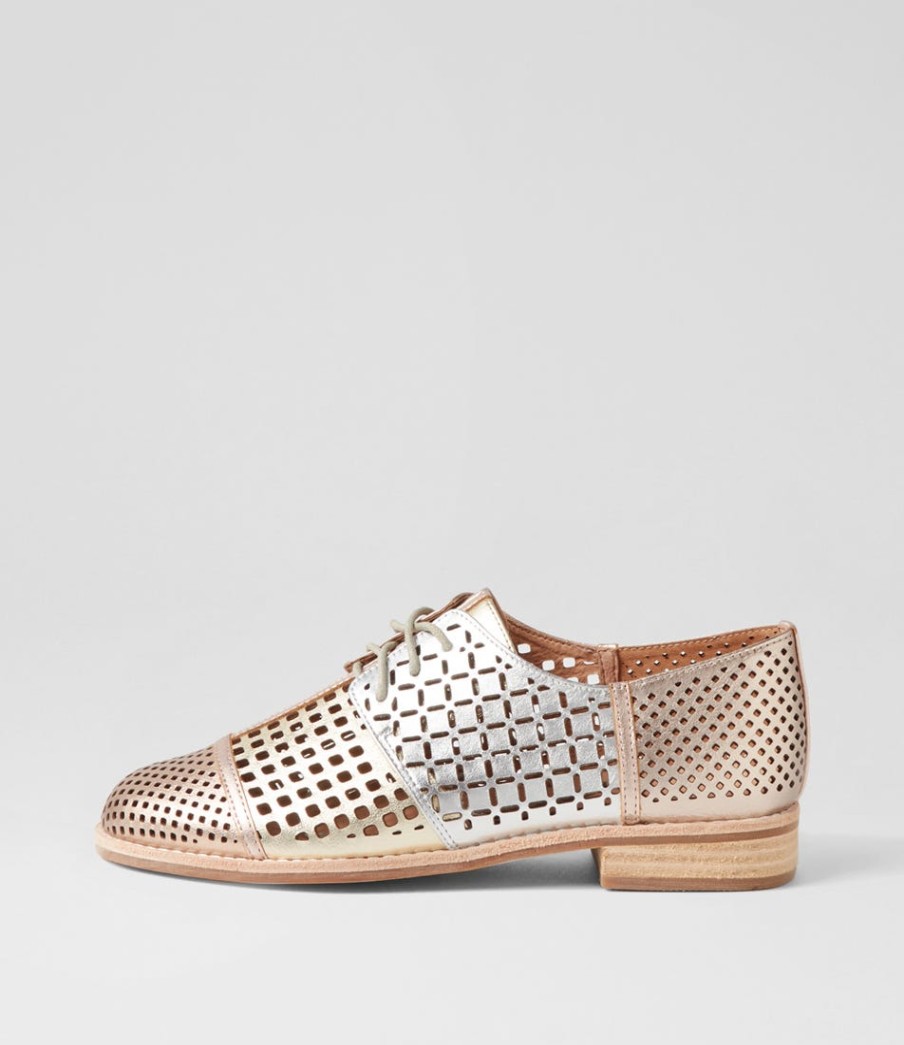 DJANGO & JULIETTE Avert Metallic Multi Lace Up Flats | Flats