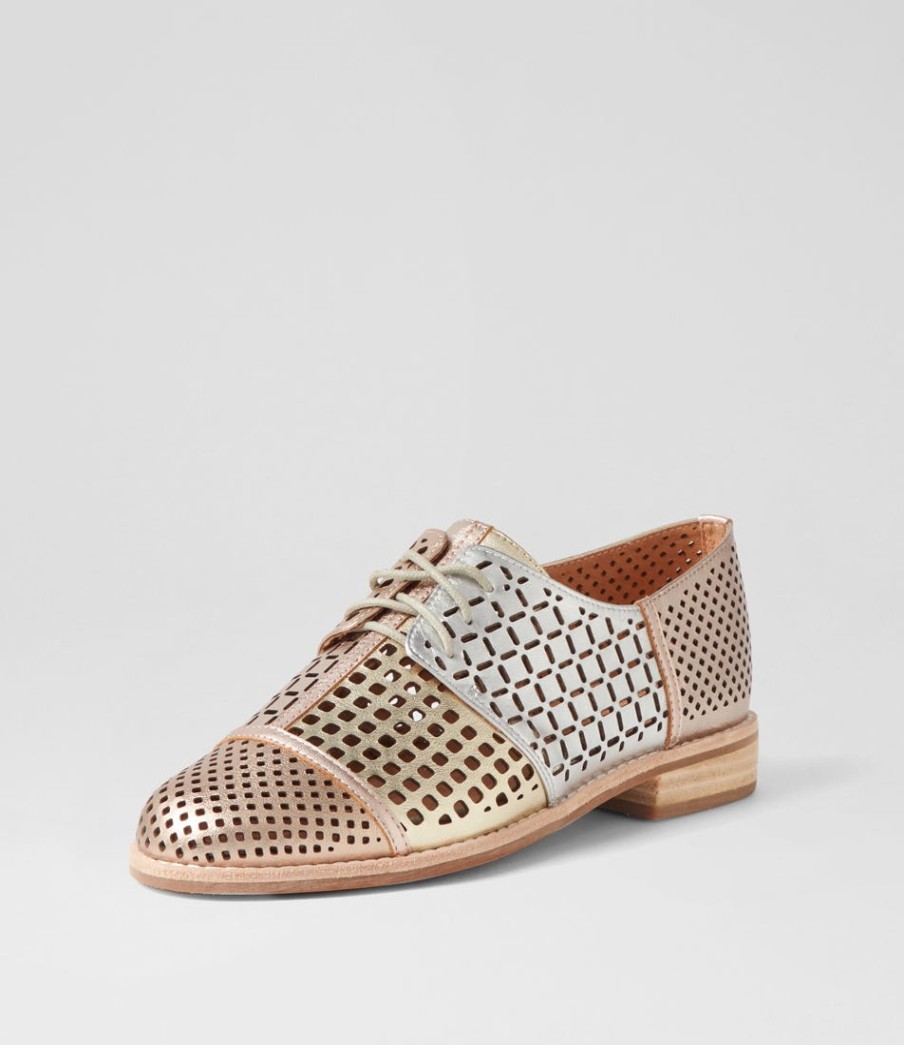 DJANGO & JULIETTE Avert Metallic Multi Lace Up Flats | Flats