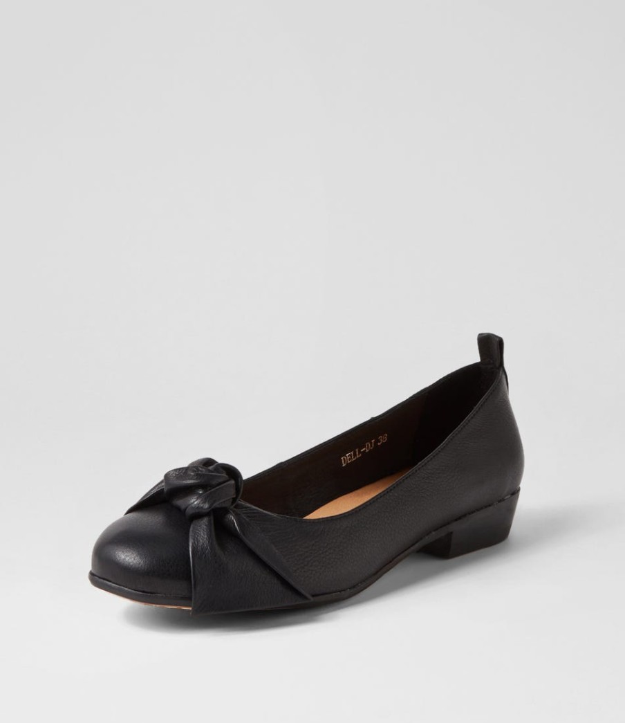 DJANGO & JULIETTE Dell Black Leather Ballet Flats | Flats