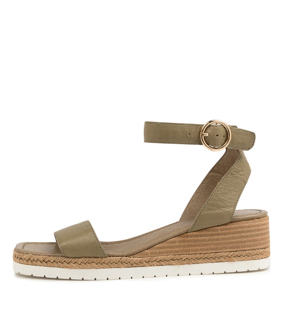DJANGO & JULIETTE Irish Khaki Leather | Espadrilles