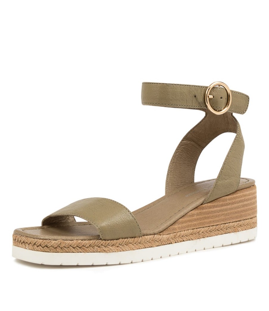 DJANGO & JULIETTE Irish Khaki Leather | Espadrilles
