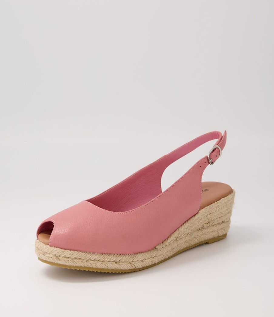DJANGO & JULIETTE Saniarly Pink Natural Rope Leather Sandals | Espadrilles