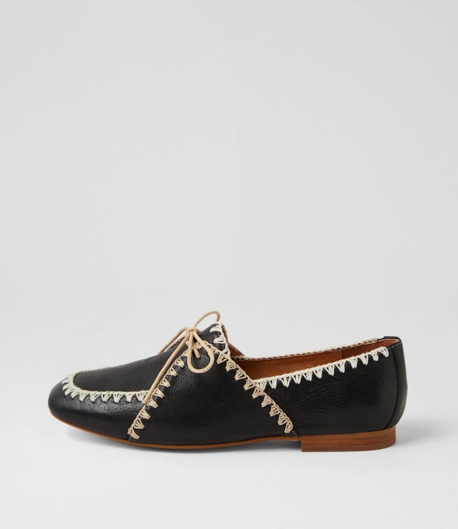 TOP END Maire Black Natural Leather Mary Janes | Flats