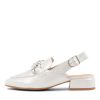 DJANGO & JULIETTE Vabor White Powder Leather Heels | Loafers