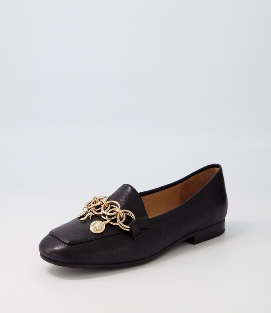 TOP END Mennat Black Leather Loafers | Loafers
