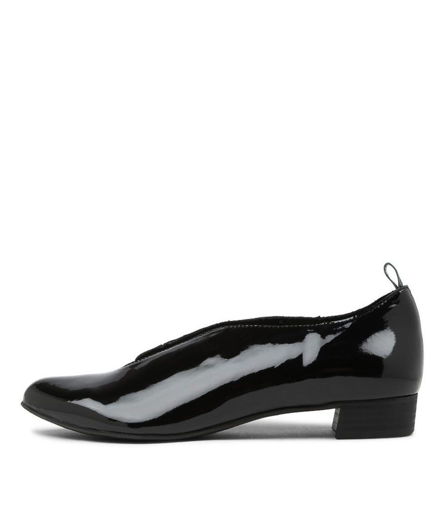DJANGO & JULIETTE Esker Black Patent Leather Flat Shoes | Flats