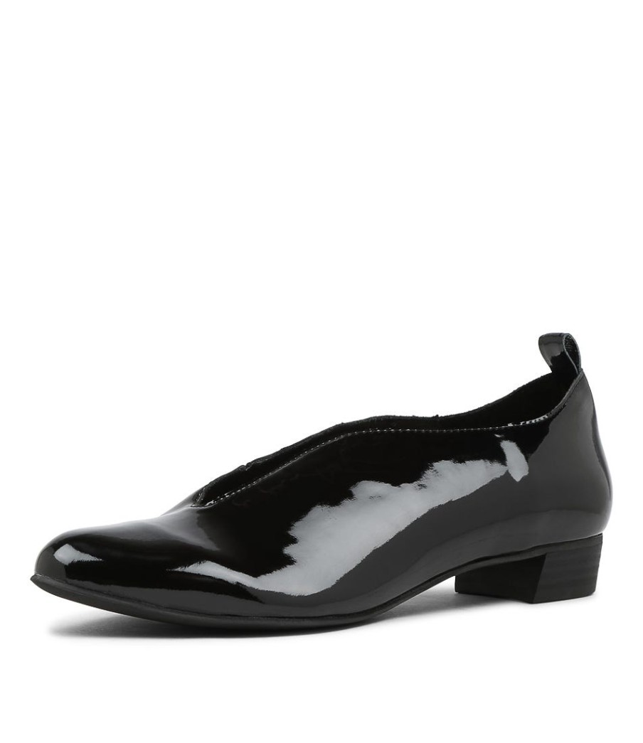 DJANGO & JULIETTE Esker Black Patent Leather Flat Shoes | Flats