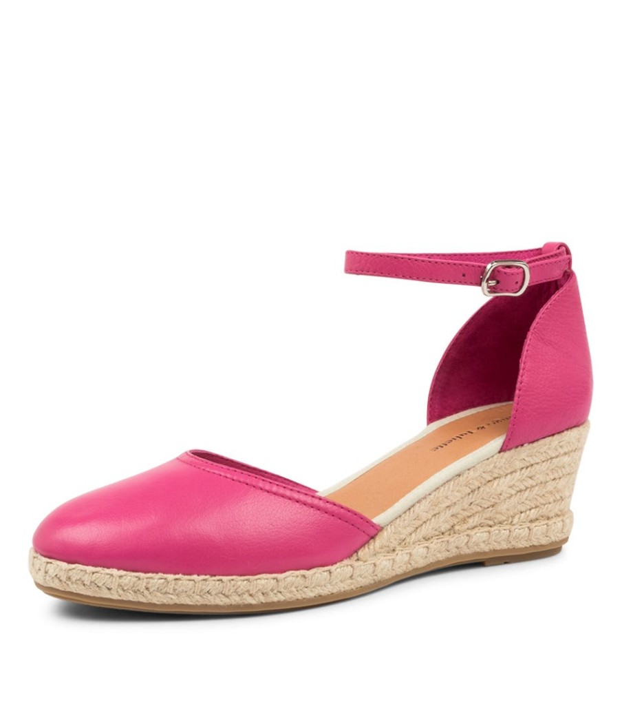 DJANGO & JULIETTE Rylen Fuchsia Leather | Espadrilles