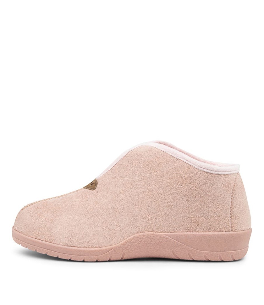 ZIERA Cuddles W Pale Pink Microsuede Slippers | Flats