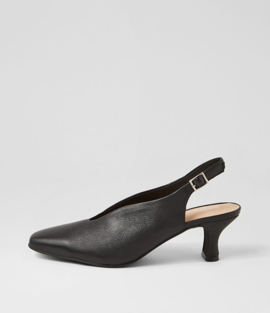 DJANGO & JULIETTE Congon Black Leather Heels | Heels