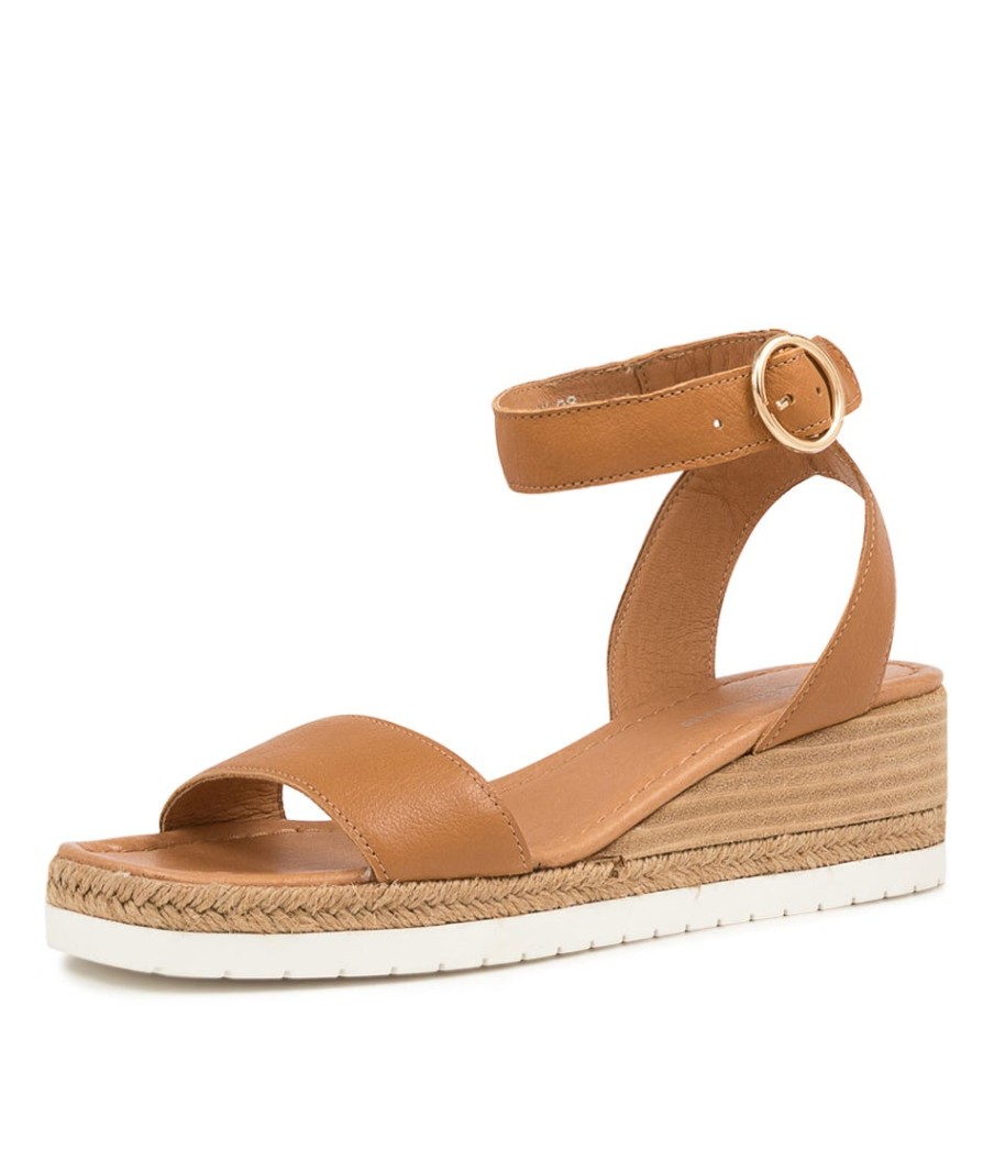 DJANGO & JULIETTE Irish Dk Tan Leather | Espadrilles