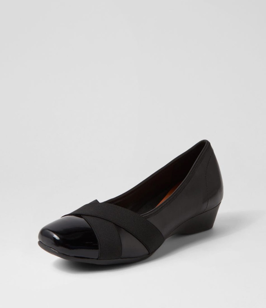 SUPERSOFT Randford Black Patent Leather Heels | Comfort