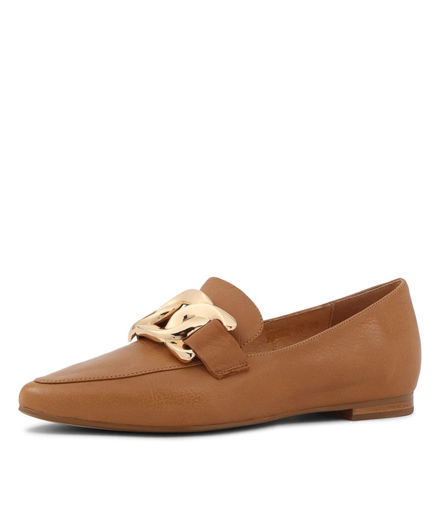 TOP END Socoro Dark Tan Leather Loafers | Loafers