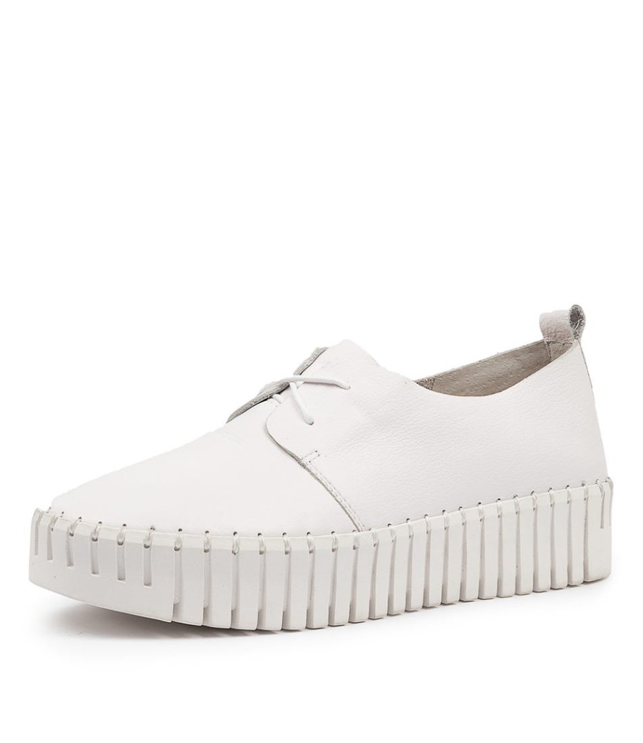 DJANGO & JULIETTE Brenda White Leather | Wedges
