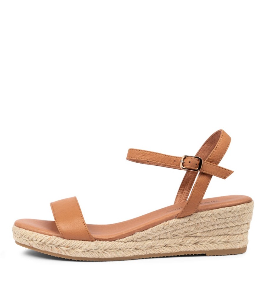 DJANGO & JULIETTE Shielay Dk Tan Leather | Espadrilles