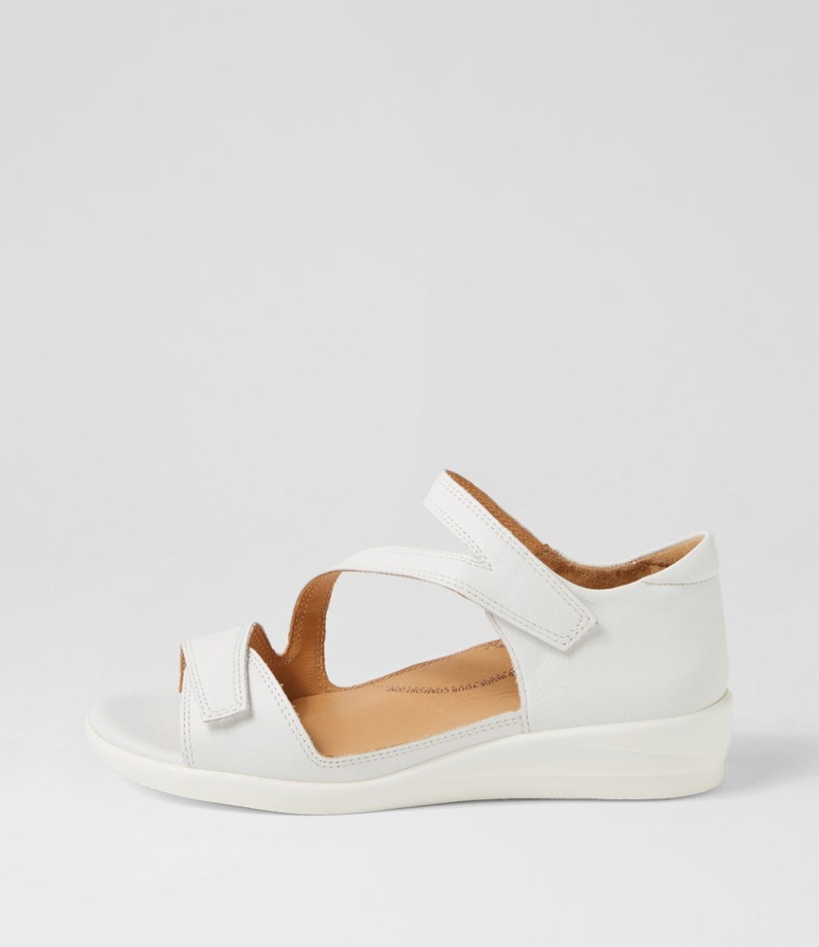ZIERA Demir W White Leather Sandals | Flats