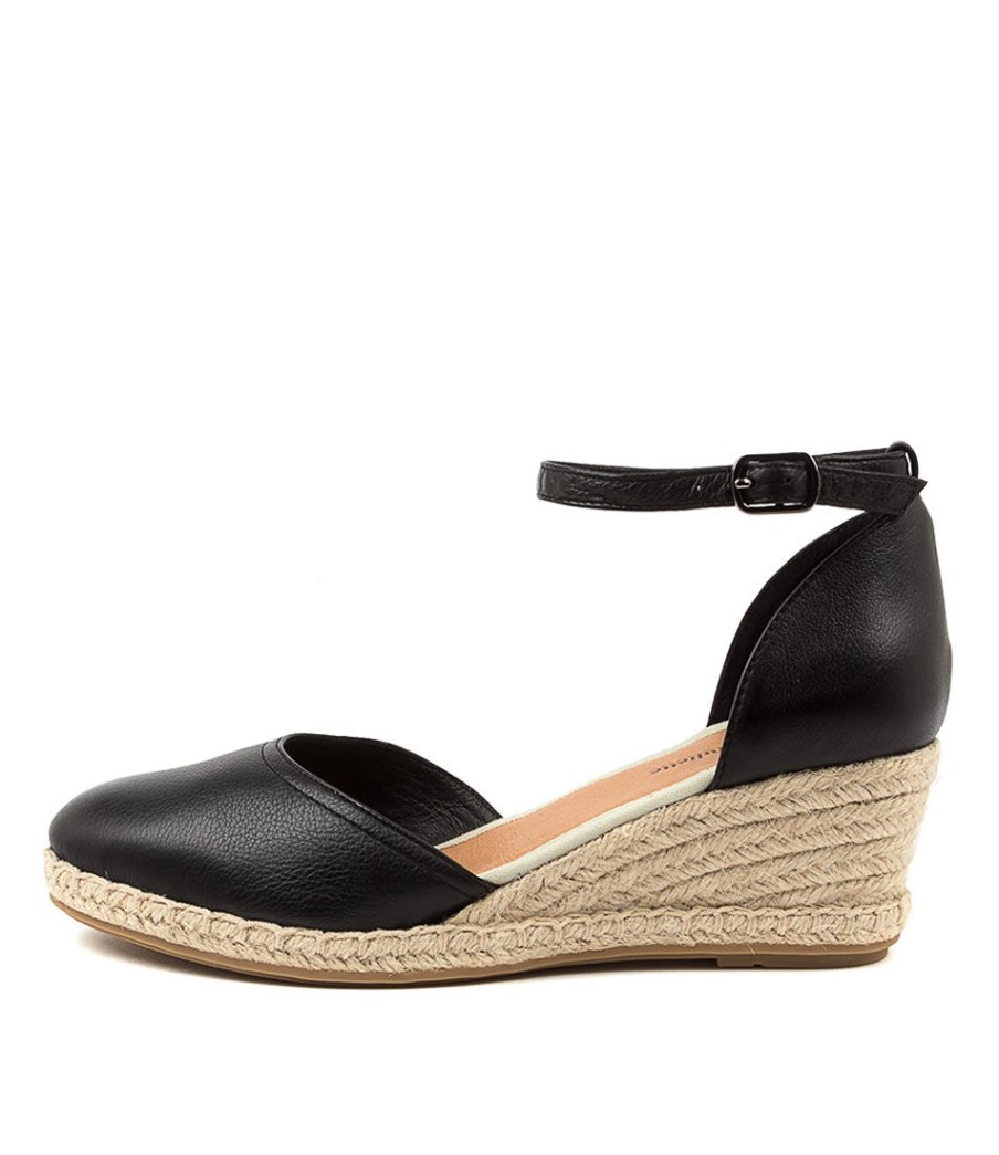 DJANGO & JULIETTE Rylen Black Leather | Espadrilles