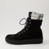 DJANGO & JULIETTE Tombi Black Grey Multi Nubuck Lace Up Boots | Boots