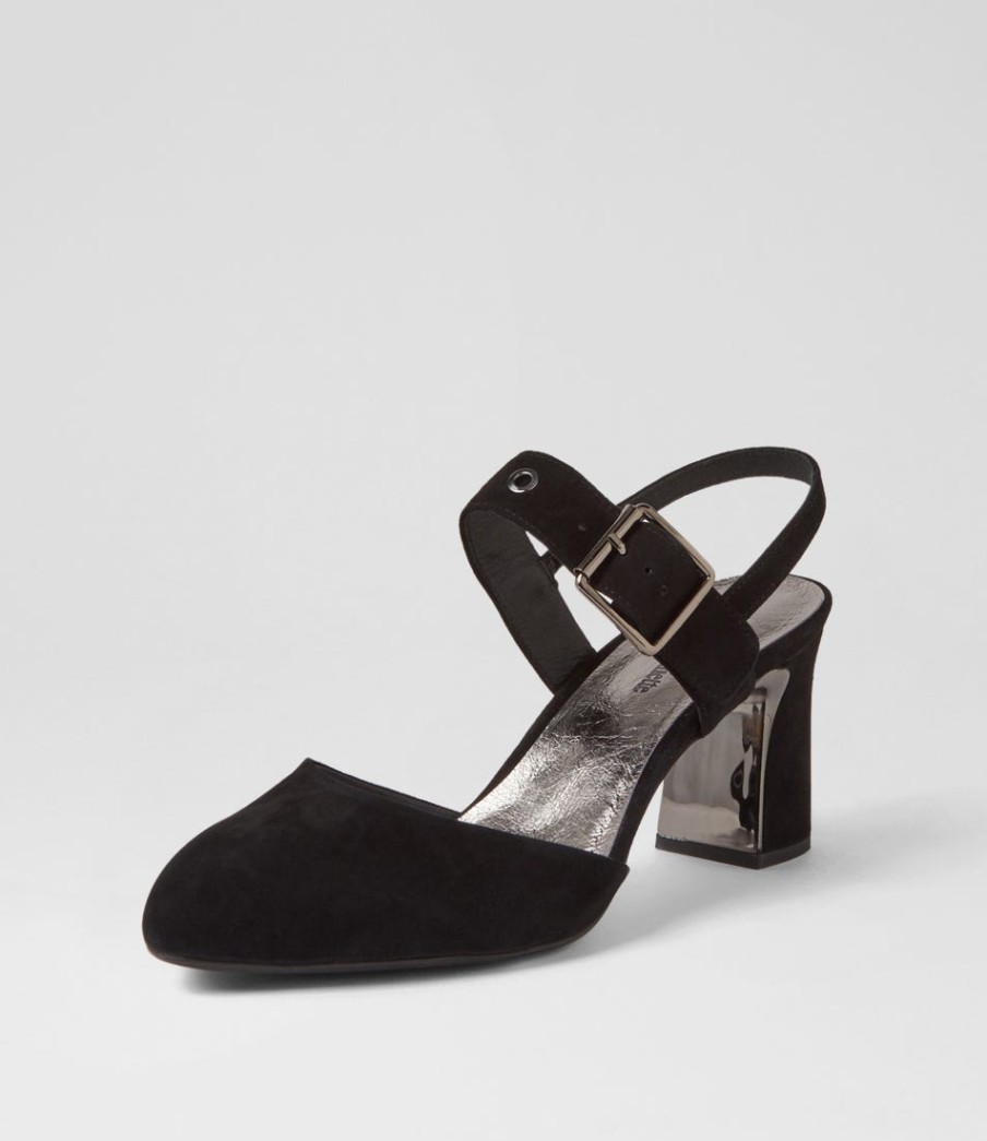 DJANGO & JULIETTE Kubens Black Suede Heels | Heels