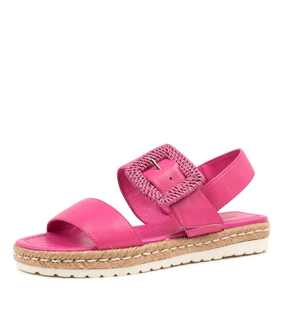 DJANGO & JULIETTE Silas Fuchsia-Leather | Espadrilles