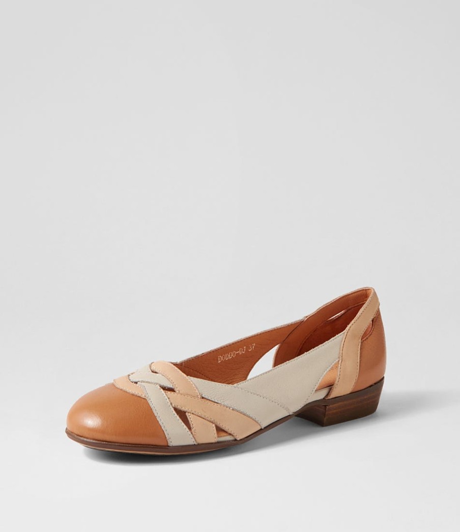 DJANGO & JULIETTE Doddo Dark Tan Camel Multi Ballet Flats | Flats