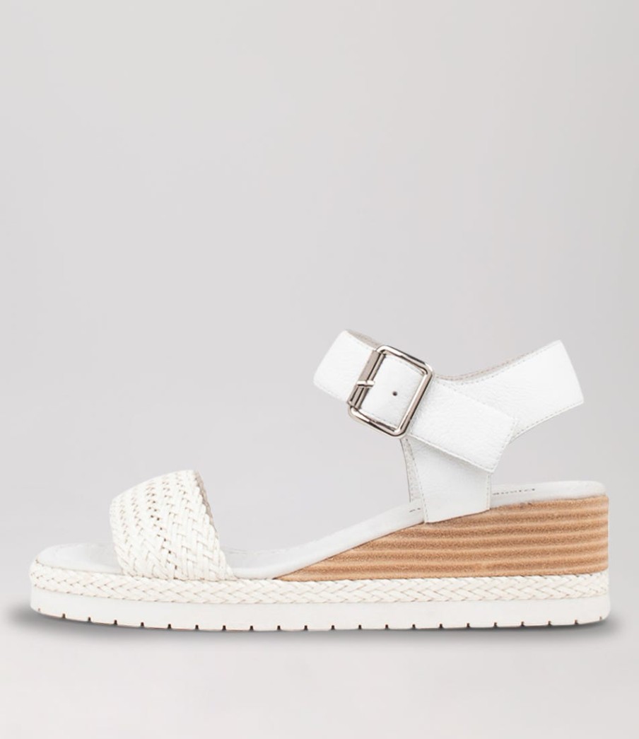 DJANGO & JULIETTE Imari White Weave Leather Espadrilles | Espadrilles