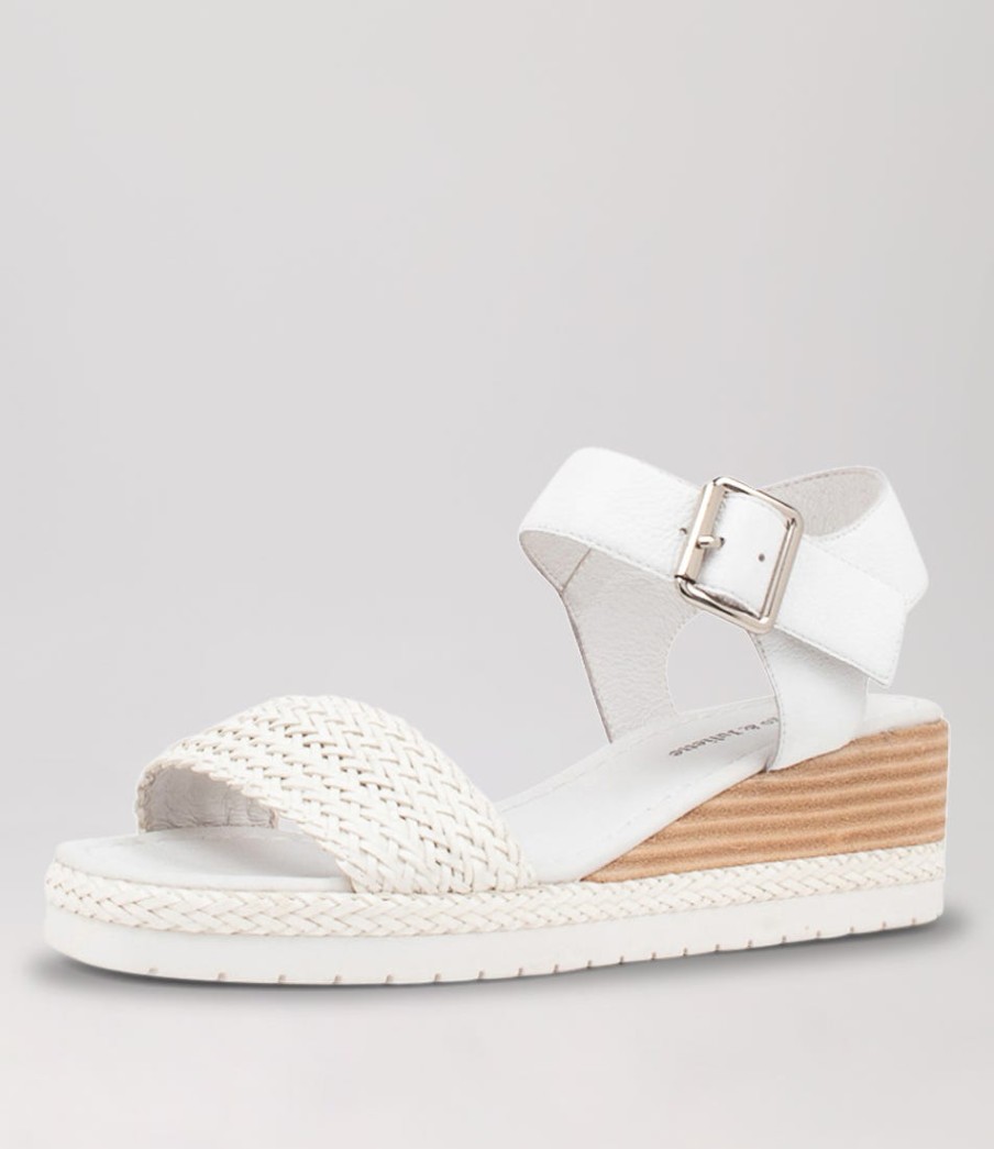 DJANGO & JULIETTE Imari White Weave Leather Espadrilles | Espadrilles