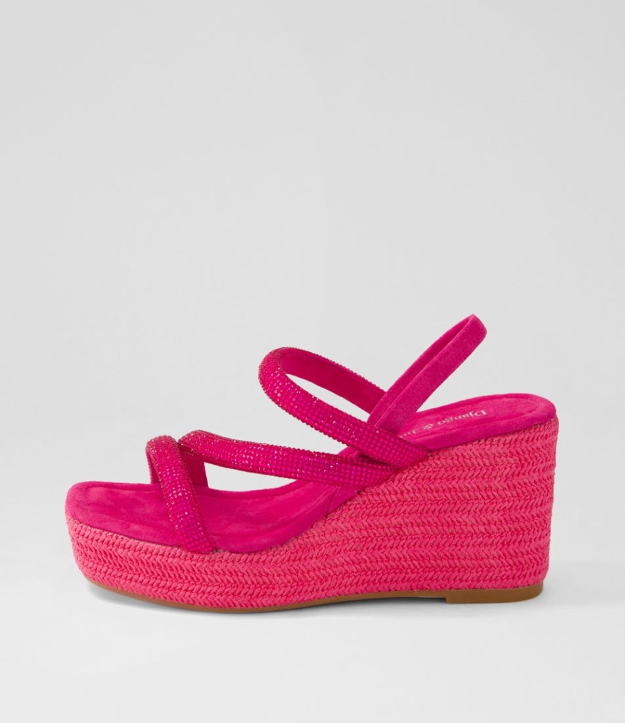 DJANGO & JULIETTE Cookie Fuchsia Mix Multi Sandals | Wedges