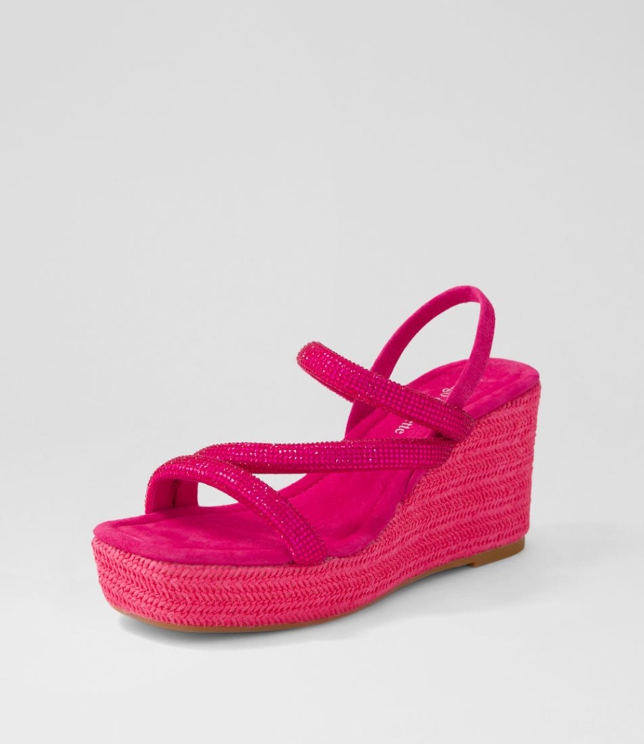 DJANGO & JULIETTE Cookie Fuchsia Mix Multi Sandals | Wedges