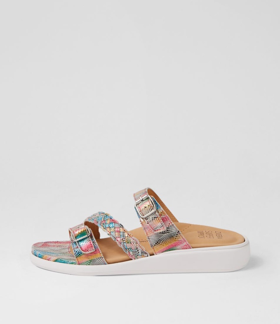 ZIERA Ianna W Multi Dot Leather Sandals | Flats