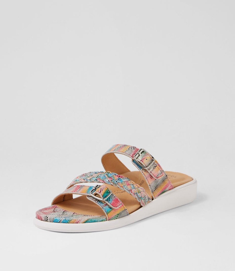 ZIERA Ianna W Multi Dot Leather Sandals | Flats