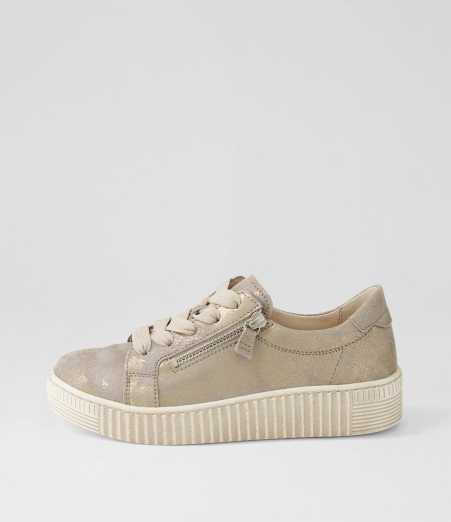 GABOR Amelia Muschel Beige Suede Sneakers | Comfort