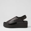 DJANGO & JULIETTE Ober Black Leather Patent Sandals | Sandals