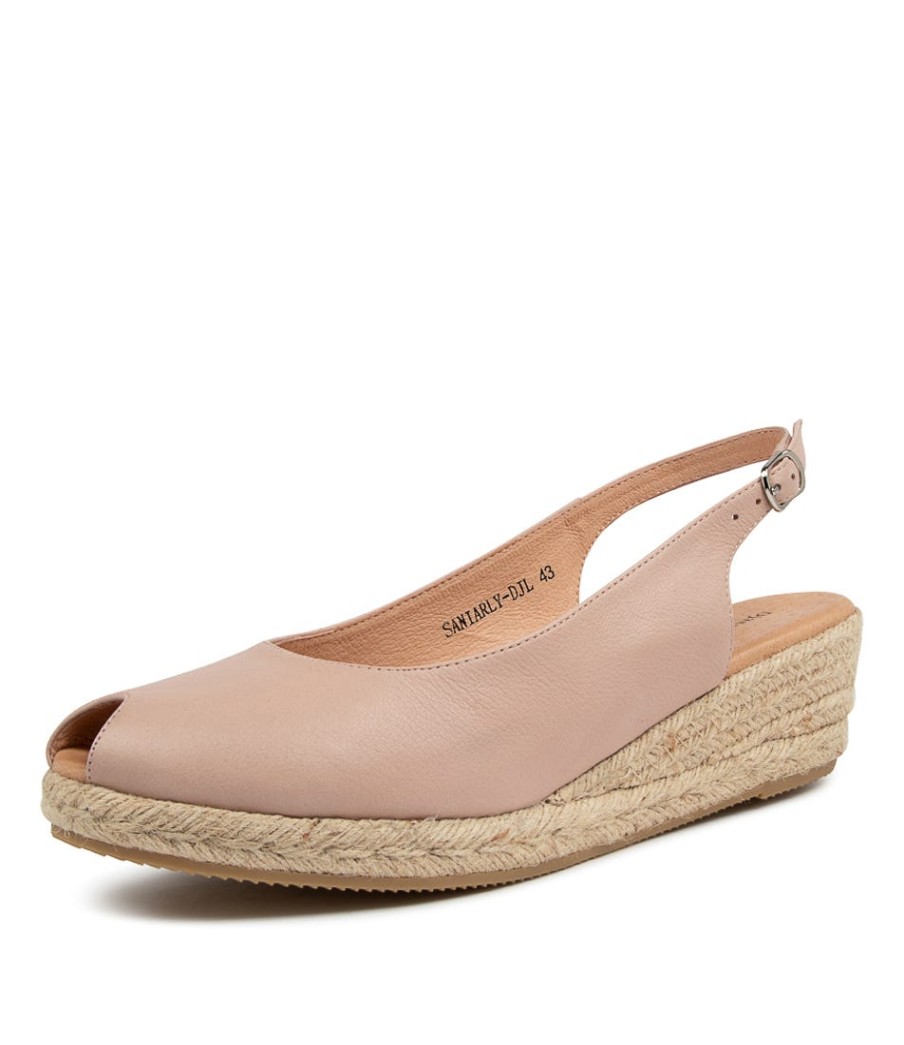 DJANGO & JULIETTE Saniarly Lrg Rose Leather | Espadrilles