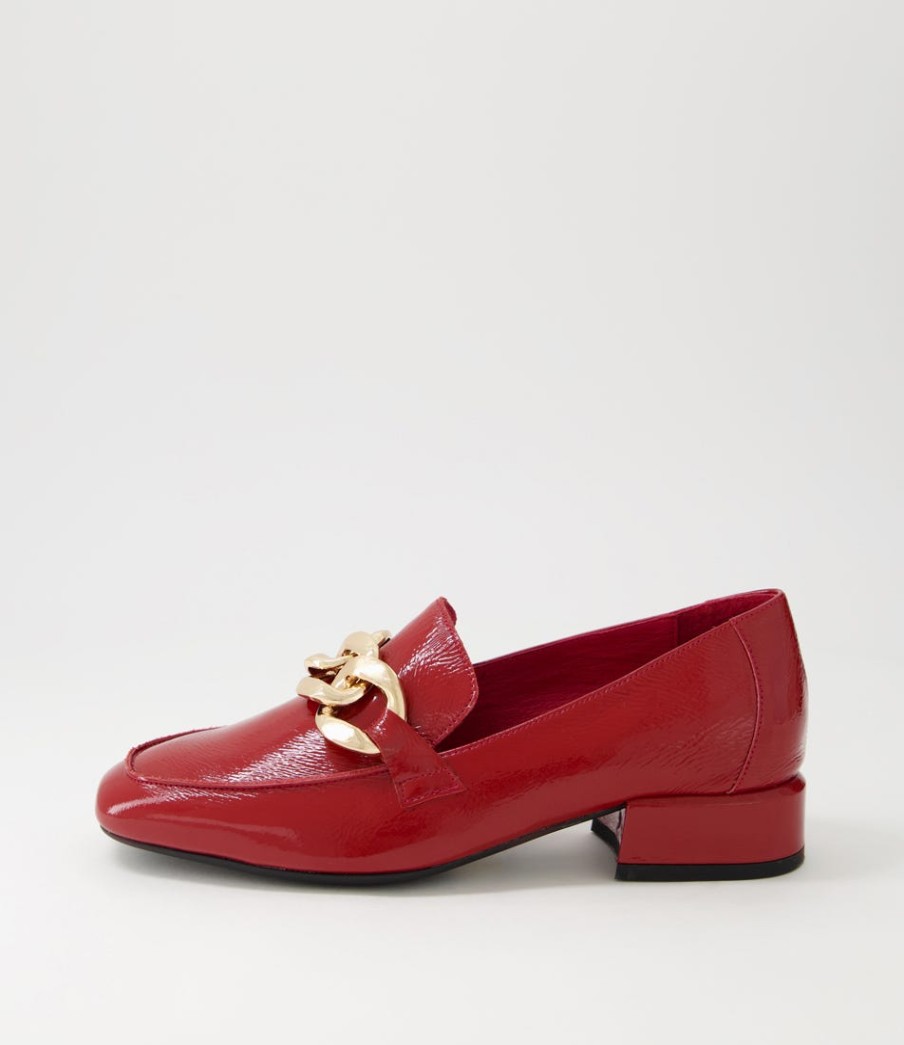 DJANGO & JULIETTE Vivandy Dark Red Patent Leather Heels | Loafers