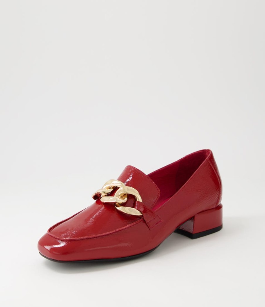 DJANGO & JULIETTE Vivandy Dark Red Patent Leather Heels | Loafers