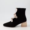 DJANGO & JULIETTE Marzia Black Nude Suede Ankle Boots | Boots