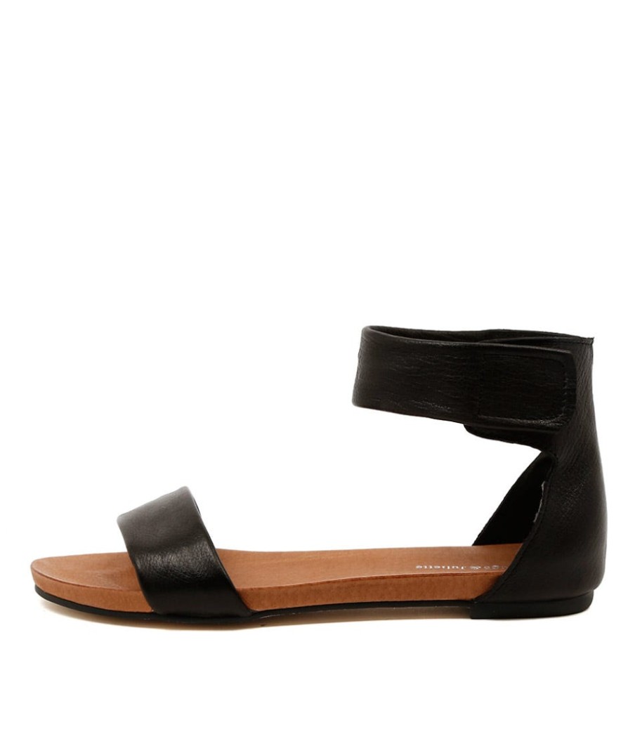 DJANGO & JULIETTE Juzz Black Leather | Flats