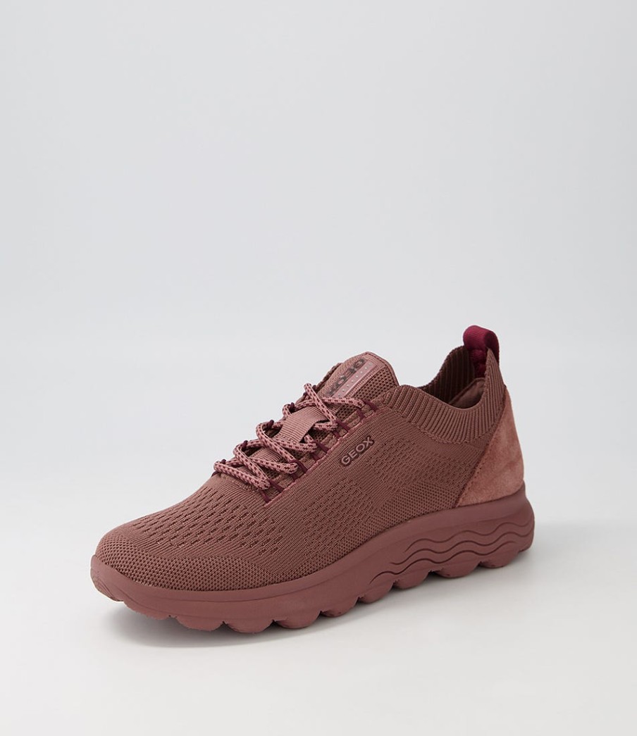 GEOX D Spherica A Old Rose Knit Sneakers | Comfort