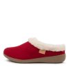 ZIERA Fifi Xw Red Fabric Slippers | Comfort