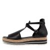 DJANGO & JULIETTE Alexys Lrg Black Leather | Espadrilles