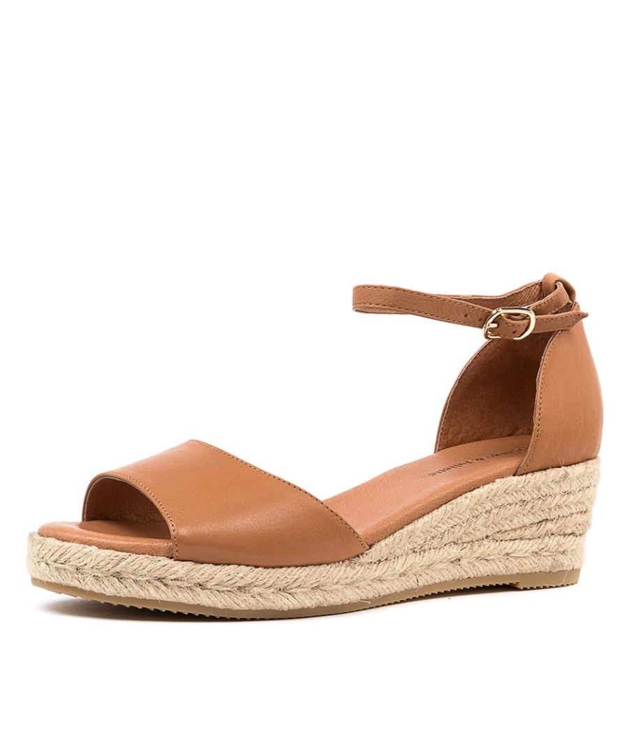 DJANGO & JULIETTE Skip Lrg Dk Tan Leather | Espadrilles