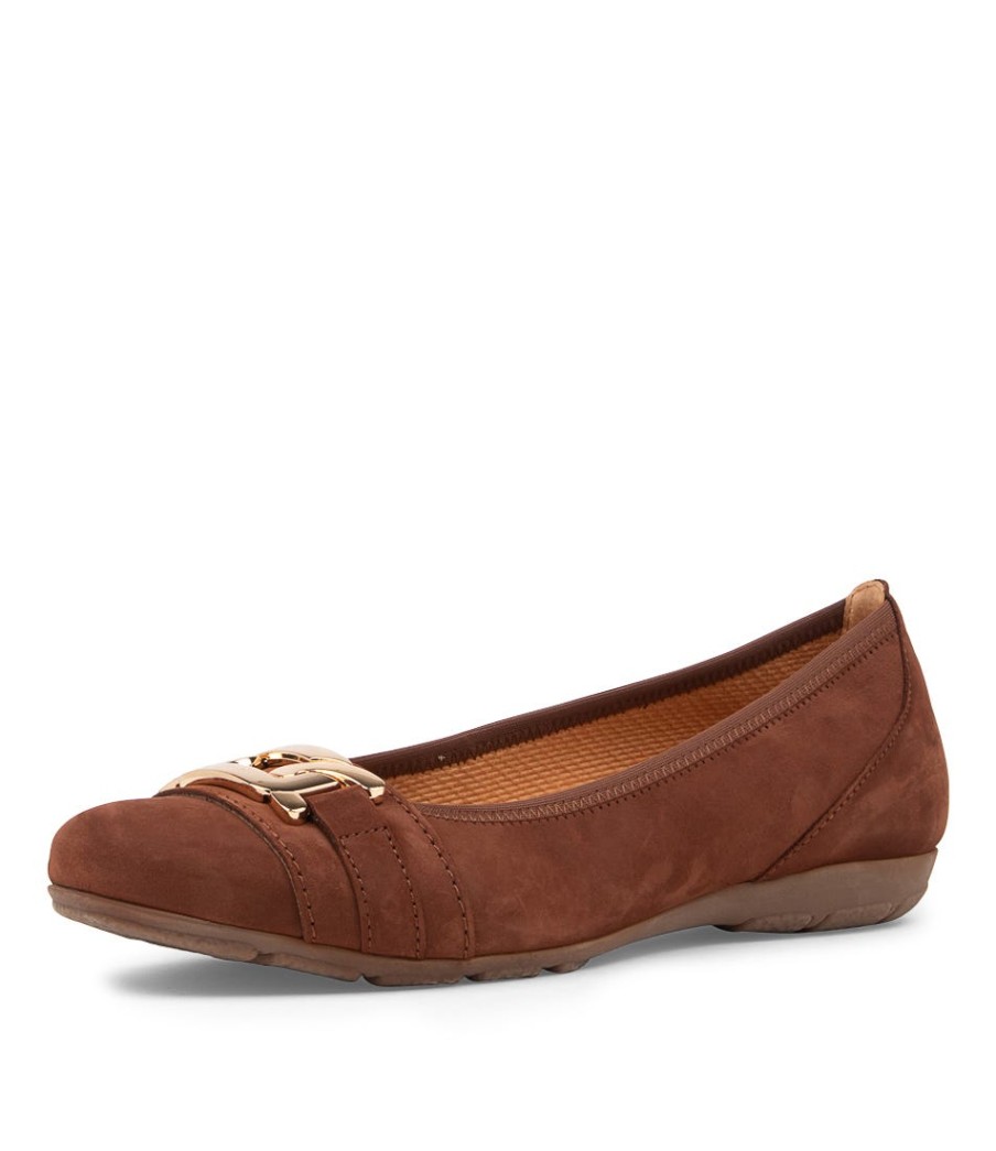 GABOR Mehr Kastanie Suede Ballet Flats | Comfort