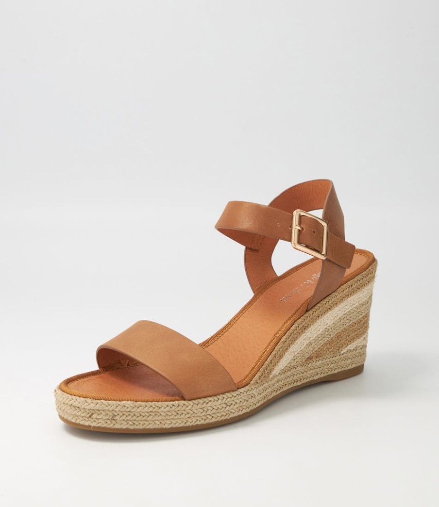 DJANGO & JULIETTE Pakko Tan Natural Multi Leather Espadrilles | Espadrilles