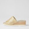 DJANGO & JULIETTE Izze Old Gold Weave Sandals | Espadrilles