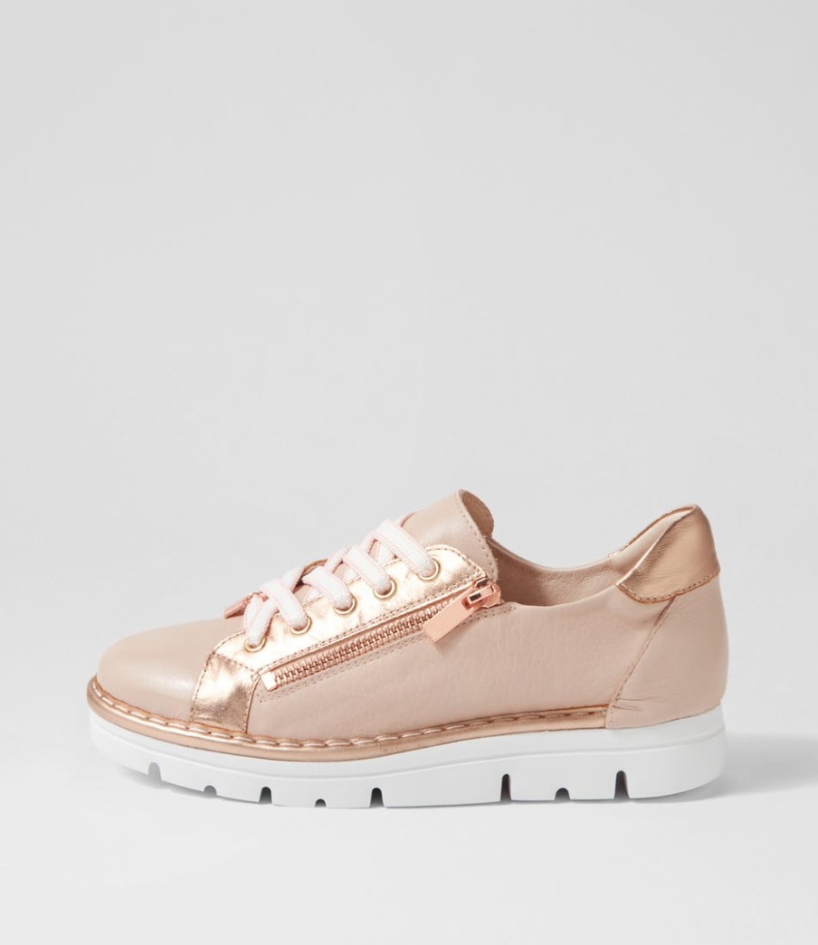 TOP END Elos Dusty Pink Pale Rose Gold Leather Sneakers | Sneakers